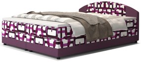 Kárpitozott boxspring ágy ORAN - lila/rózsaszín / 160x200