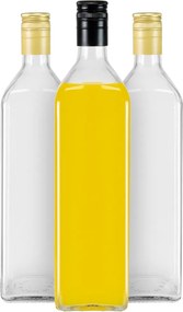 10x Üvegpalackok Marasca Színtelen 1l olaj tinktúra ecet szirup 1000ml