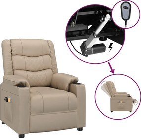 vidaXL kávészínű műbőr elektromos masszázsfotel