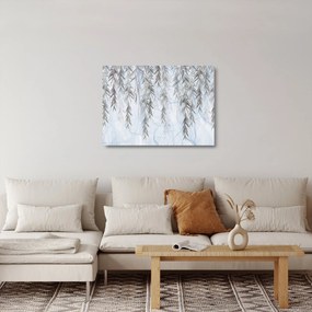 Kép - Fűzfa gallyak kék alapon (üvegen) (70x50 cm)