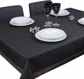 Abrosz dekoratív Pöttyös Lux 260x140 fekete arany