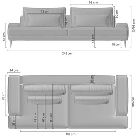 Nicole kihúzható kanapé - bézs szövet Magni 206.03
