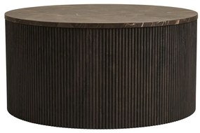 Rota dohányzóasztal márványhatású, sötétbarna, ø80x40 cm