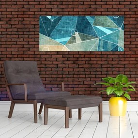 Kép - Türkiz absztrakció (120x50 cm)