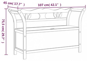 fekete tömör fenyőfa pad 107 x 45 x 75,5 cm