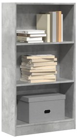 betonszürke szerelt fa könyvespolc 60 x 24 x 109 cm