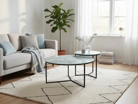 PALERMO II dohányzóasztal készlet szürke márvány dekorral 2db