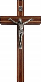 Függő kereszt fa sötét 16cm vágott