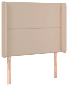 cappuccino műbőr LED-es fejtámla 93x16x118/128 cm