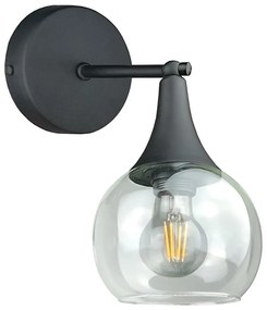Fali lámpa STAR 1xE27/60W/230V fekete/átlátszó