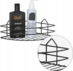 Sarokpolc Fekete Fürdőszoba Konyhai Rögzíthető Strapabíró Matt Stílusos