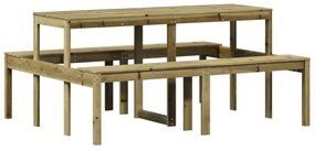 impregnált fenyőfa piknik asztal 160 x 134 x 75 cm