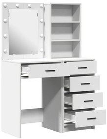 Öltözködőasztal fiókkal 2 pcs Fehér 50 x 41 x 135 cm Faanyag