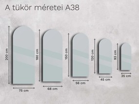Atipikus tükör LED világítással A38 68×180