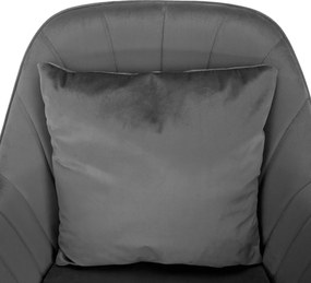 Irodai fotel, szürke Velvet anyag/króm, KLIAN