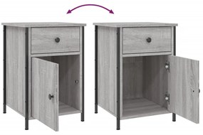 szürke sonoma színű szerelt fa éjjeliszekrény 40 x 42 x 60 cm