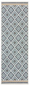 Sárga-kék kültéri-beltéri szőnyeg 80x230 cm Zia Trellis – Flair Rugs