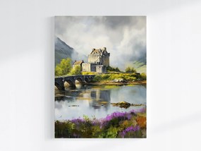 Vászonkép Canvas Tájkép Skócia Highlands Hegyek Kastély Híd 60x80