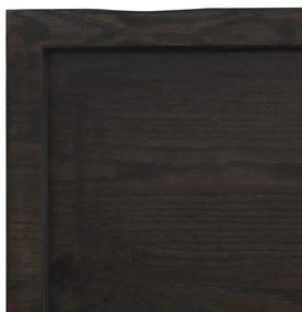 sötétbarna kezelt tömör tölgyfa fali polc 160 x 60 x (2-6) cm