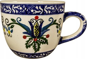 Kerámia Csésze Kicsi, Füllel Kb. 0,2 ML Festett Virágos