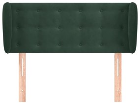 sötétzöld bársony fejtámla szárnyakkal 83x23x78/88 cm