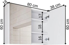 Fürdőszobaszekrény, 80 cm – TR283VLN1478