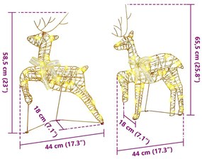 LED rénszarvasok 180 LED-del 6 pcs Arany PET