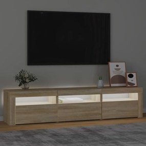 sonoma tölgy színű TV-szekrény LED-lámpákkal 180x35x40 cm