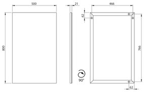 Sapho - AROWANA keretes tükör 50x80 matt fekete