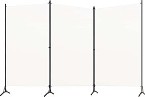 vidaXL fehér 3 paneles szövetparaván 260x180 cm