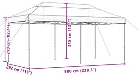 bézs összecsukható felugró rendezvénysátor 580x292x315 cm