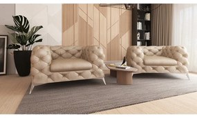 Bézs bársony fotel Chelsea – Ropez