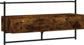 vidaXL füstös tölgy színű szerelt fa fali TV szekrény 100,5x30x51 cm
