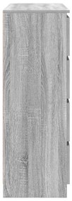 szürke sonoma színű szerelt fa tálalószekrény 100x35x99 cm