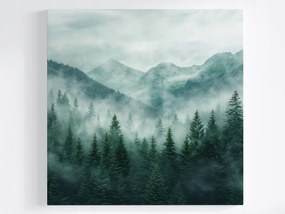 Poszter Hegyi Erdő Köd Nyugalom Rejtély Tájkép 40x40