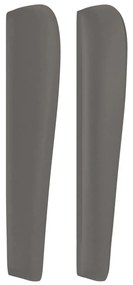 szürke műbőr fejtámla szárnyakkal 203x23x118/128 cm