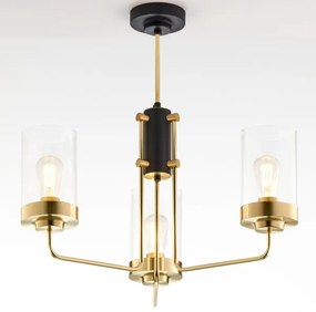 Jupiter 2087 - RAMIREZ rúdra szerelt csillár 3xE27/15W/230V arany/fekete