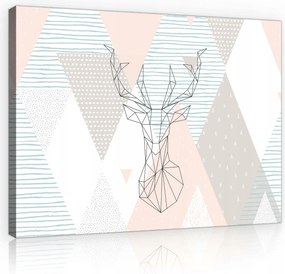 Vászonkép 100x75 Szarvas geometrikus absztrakt pasztell háttér minimalizmus művészet