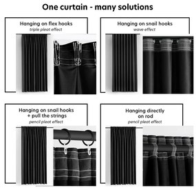 Fekete bársony dimout (részleges sötétítő) függöny 200x300 cm Velto – Filumi