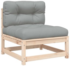 vidaXL tömör fenyőfa kerti karfa nélküli kanapé párnával