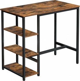 Bárasztal / magas asztal tároló polcokkal - Vasagle Loft - 109 x 60 cm