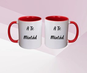 Egyedi Mintájú Fehér Bögre Fekete Belsővel és Füllel