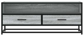 szürke sonoma színű szerelt fa és fém TV-szekrény 100x34,5x40cm