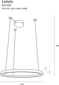 Függeszték Arany LUXURY MAXLIGHT P0370D