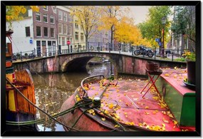 Poszter keretben 60x40 Rózsaszín híd Amszterdam