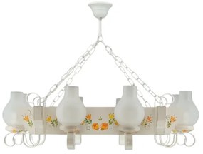 Brilagi - Láncos csillár QUEEN 8xE14/40W/230V bükk/krémszínű