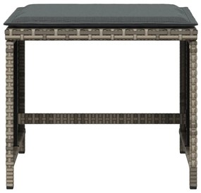 4 db szürke polyrattan kerti szék párnával 41 x 41 x 36 cm