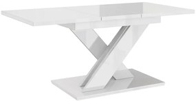 Maasix WTG Magasfényű Fehér 8 személyes étkezőszett Fekete Coleta székekkel N