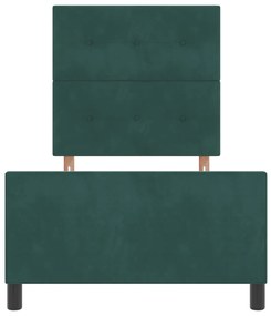 Sötétzöld Bársony Ágykeret 100x200 cm