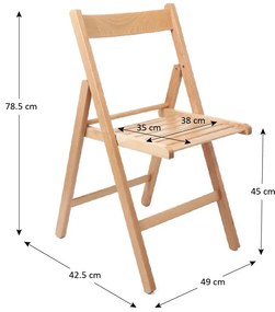 Tatti Összecsukható Bükkfa szék Natur - 2db N